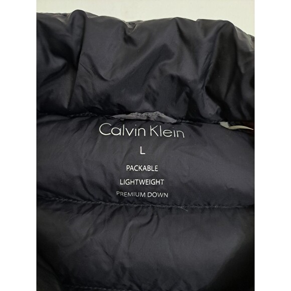 Calvin Klein Men Large Packable Premium Down Lightweight Puffer Jacket Zip Gray - Picture 3 of 9